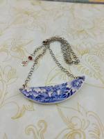 vintage blue crescent - large