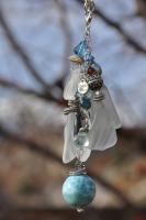 Larimar Sphere with silver chain